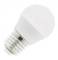 A white LED light bulb with a metallic screw thread, slightly angled on a white background.