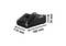 Battery charger in black with dimensions 115 mm x 185 mm x 76 mm.