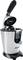 Stainless steel electric citrus juicer with lever arm and black handle. Designed for efficiently juicing lemons and oranges.