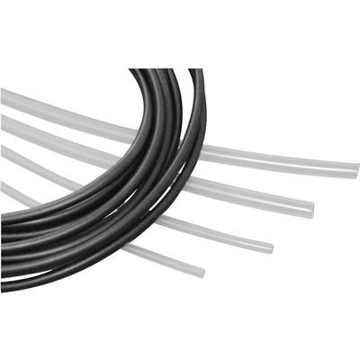 Black and transparent plastic tubes lie side by side, showing flexibility and versatility in material applications.