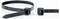 Black cable ties, one closed and one open, are lying on a white surface. They are smooth and robust.
