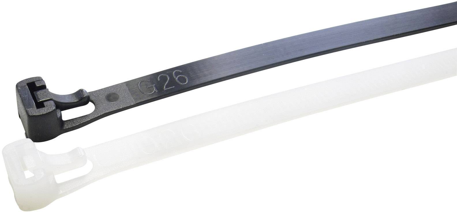 WKK 5161 Cable tie 200 mm 7.60 mm Ecru Releasable, UV-proof, Oil-resistant, Solvent-resistant, Fuel-resistant 100 pc(s)