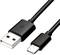 'Black USB cable with a standard USB connector on one side and a USB-C connector on the other.'
