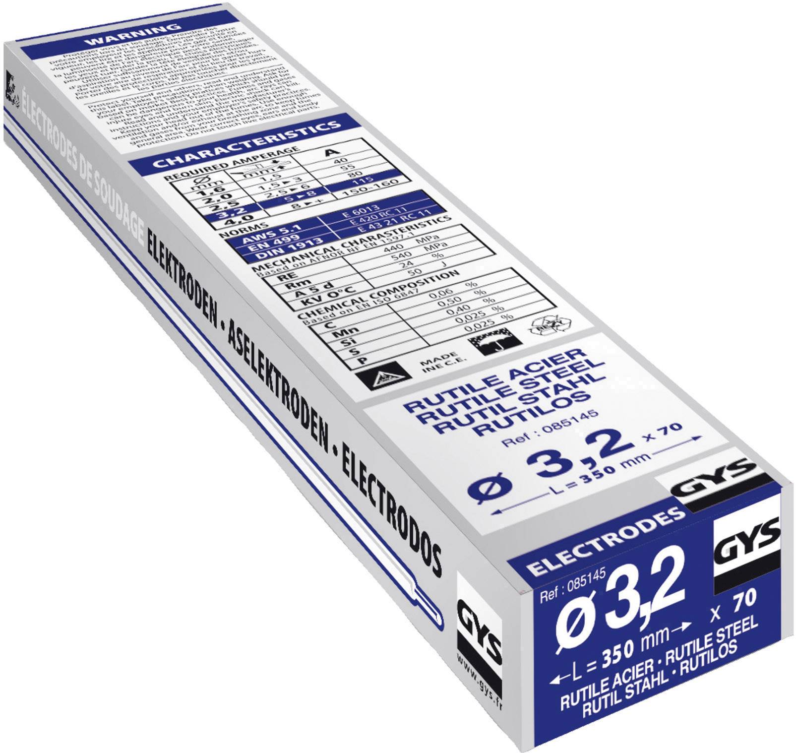 GYS Welding electrods 70 pc(s) (Ø x L) 3.2 mm x 350 mm 115 A (max.)