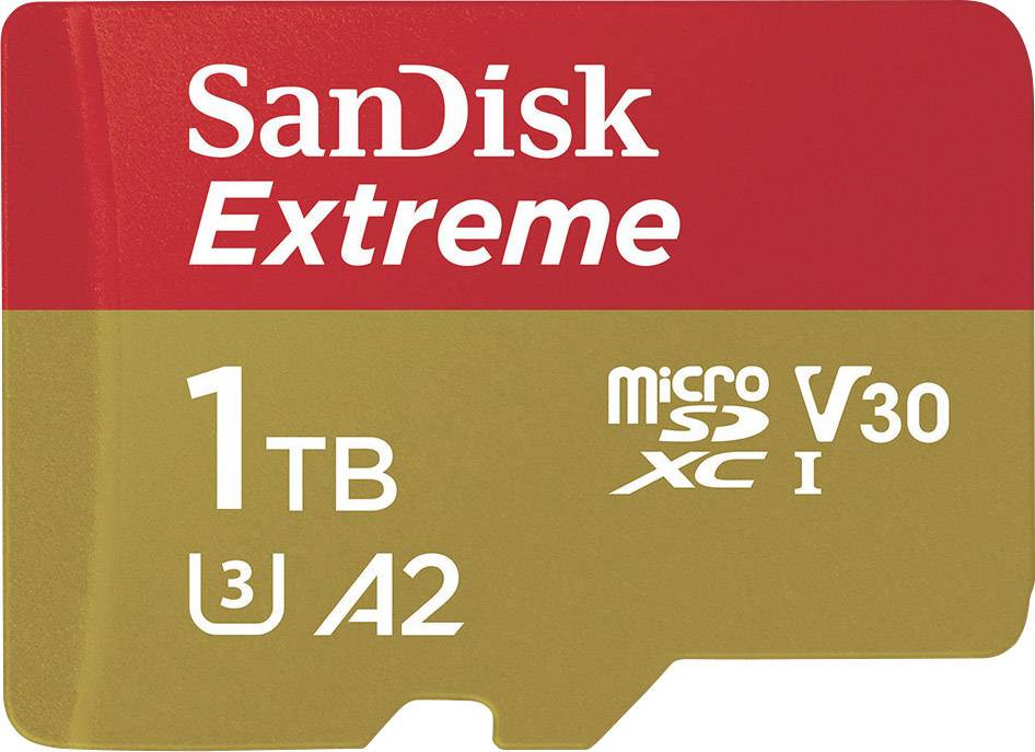 SanDisk Extreme™ microSDXC card 1 TB Class 10, UHS-I, UHS-Class 3, v30 Video Speed Class A2 rating