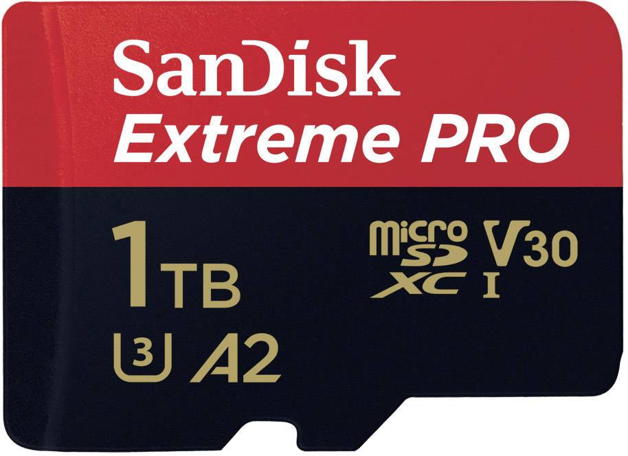 SanDisk Extreme Pro™ microSDXC card 1 TB Class 10, UHS-I, UHS-Class 3, v30 Video Speed Class A2 rating
