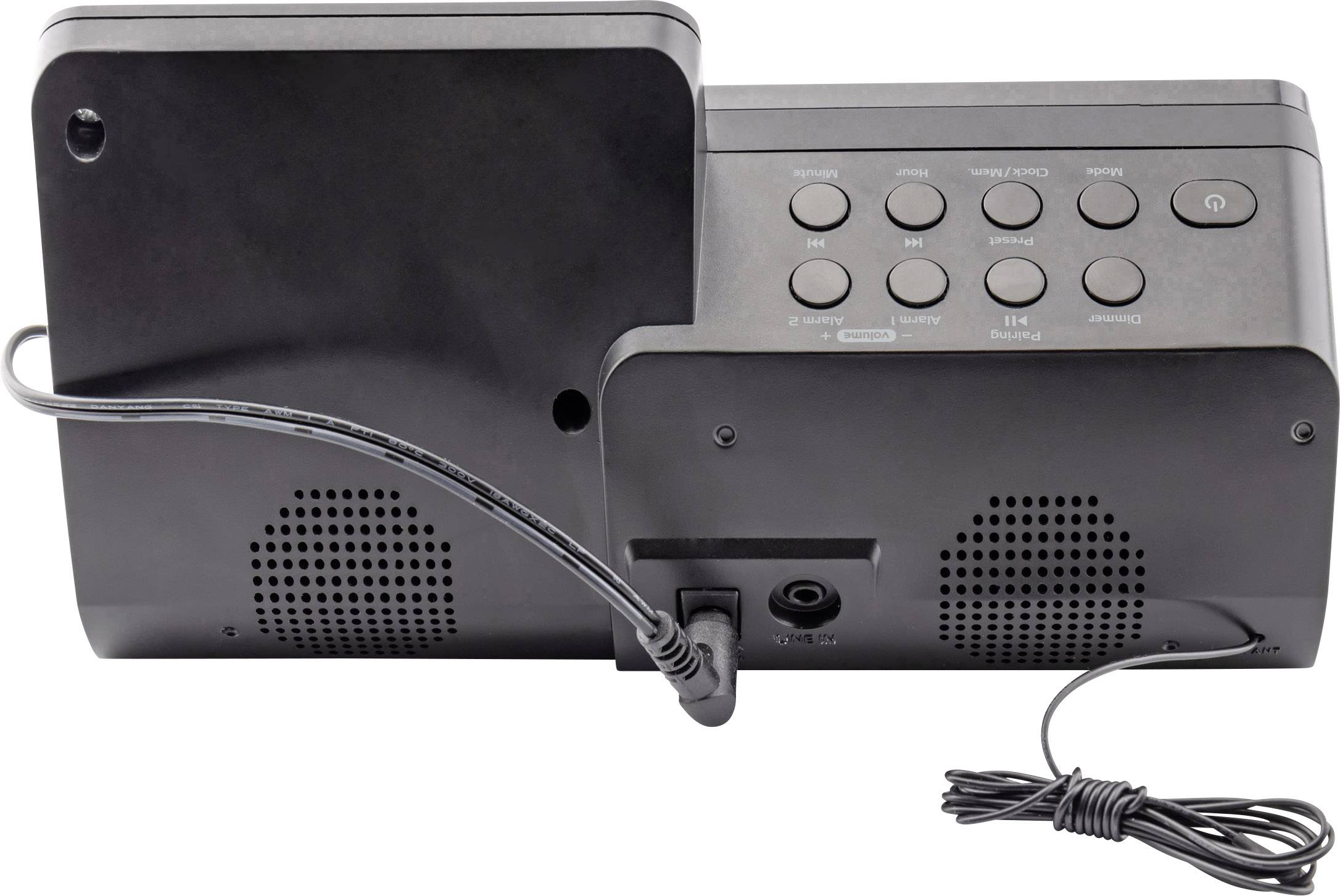 Caliber HCG012QI-BT Radio alarm clock FM AUX, Bluetooth Battery charger Black-5