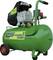 Green air compressor with black motor and pressure gauge, on red wheels, brand 'PREBENA Vigon 300'.