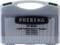 Plastic box labelled 'PREBENA PF-BOX, 9,000 Staples'. Contains various types of staples.