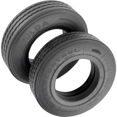 Two black Fulda car tyres stacked on top of each other, with clearly visible tread pattern and "EcoControl" marking.