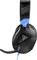 Black gaming headset with blue accent and microphone arm, suitable for PC and console gaming.