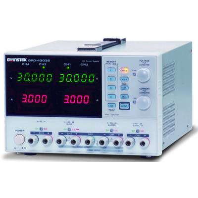 A digital multimeter is displaying measurement values. The display shows multiple channels with different voltage and current readings.