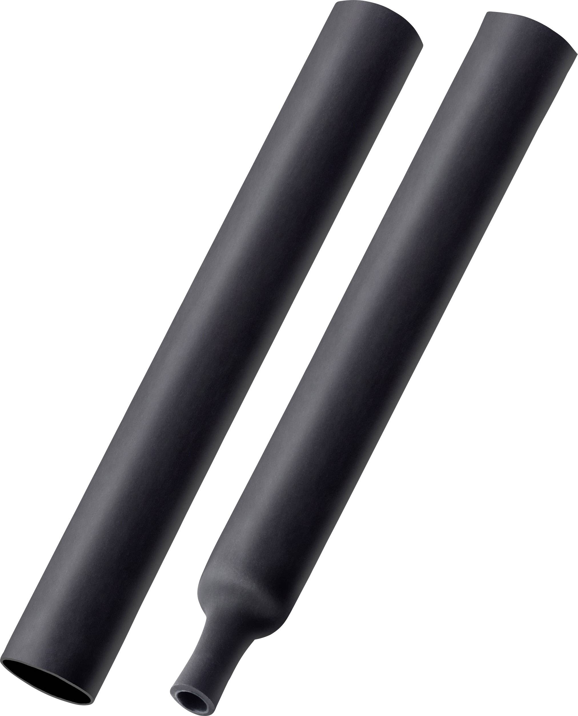 TRU COMPONENTS T1904CA044 Heatshrink + adhesive Black 12 mm 3 mm Shrinkage:4:1 3 pc(s)-1