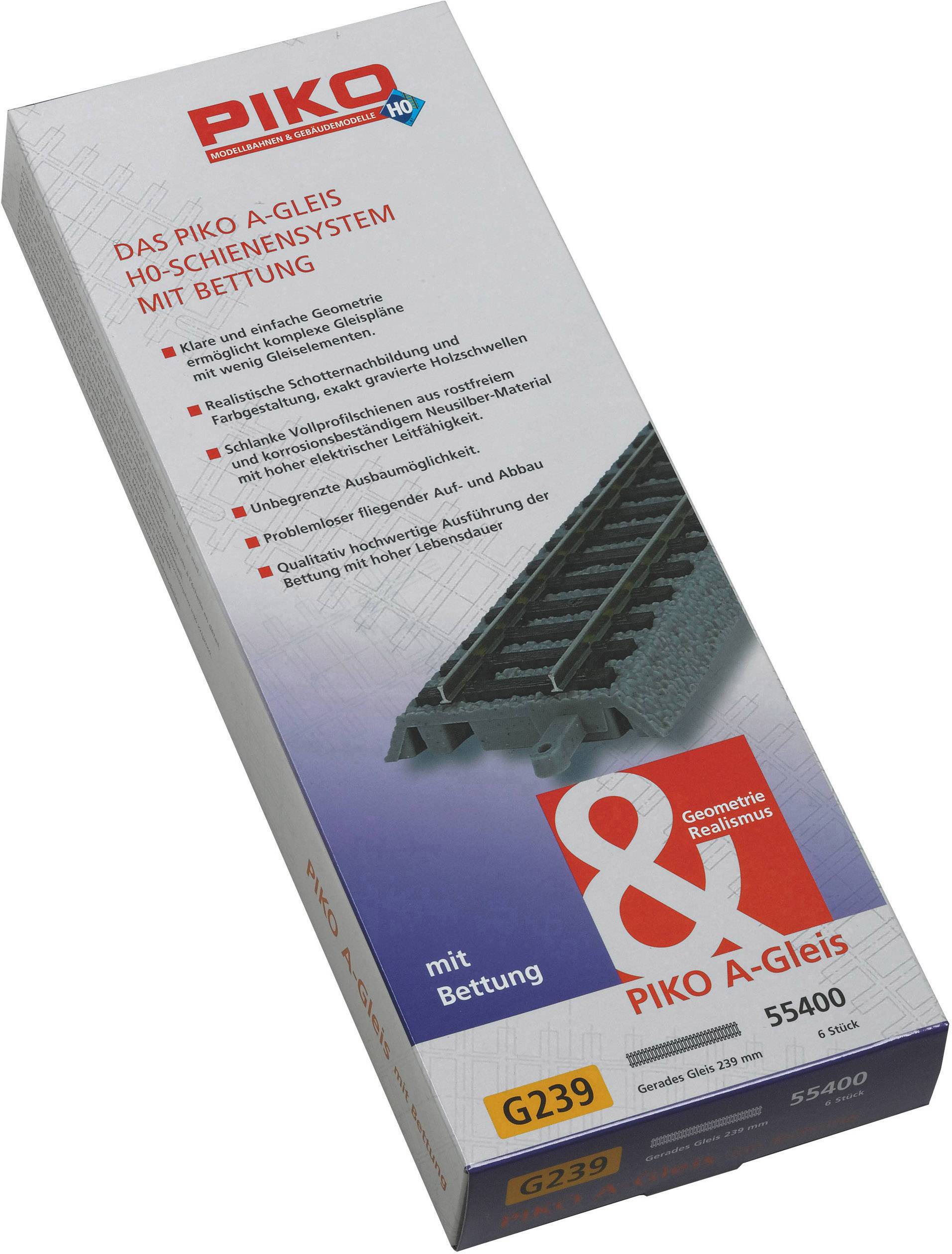 Packaging for the PIKO A Track H0 Rail System with Ballast. Contains a Model of a Railway Track. Textual Note on Geometry and Realism.