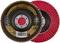 'Rhodius' grinding discs, red and brown, with markings: max. 80 m/s, 13,286 rpm, 115 x 22.23 mm. Suitable for grinding work.
