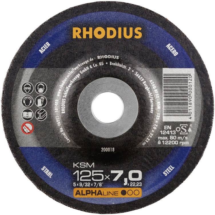 Rhodius 210750 KSM Grinding disc (off-set) Diameter 125 mm Bore diameter 22.23 mm Steel 1 pc(s)-1