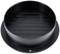 A round, black griddle pan with ridges, perfect for grilling meat or vegetables.