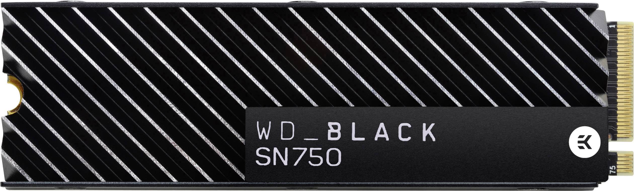 WD Black™ SN750 Heatsink 500 GB NVMe/PCIe M.2 internal SSD M.2 NVMe PCIe 3.0 x4 Retail WDS500G3XHC-2
