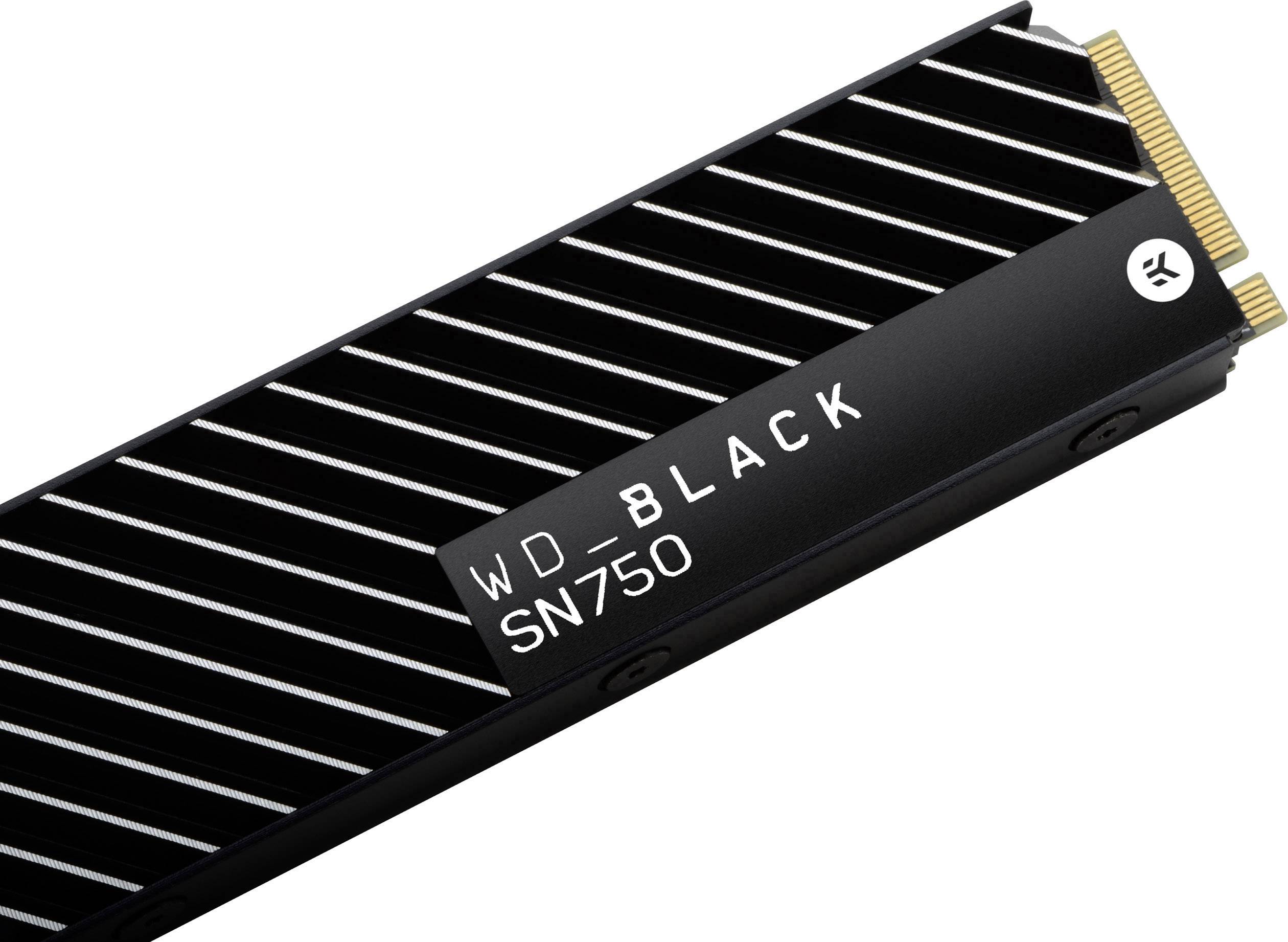 WD Black™ SN750 Heatsink 500 GB NVMe/PCIe M.2 internal SSD M.2 NVMe PCIe 3.0 x4 Retail WDS500G3XHC-3