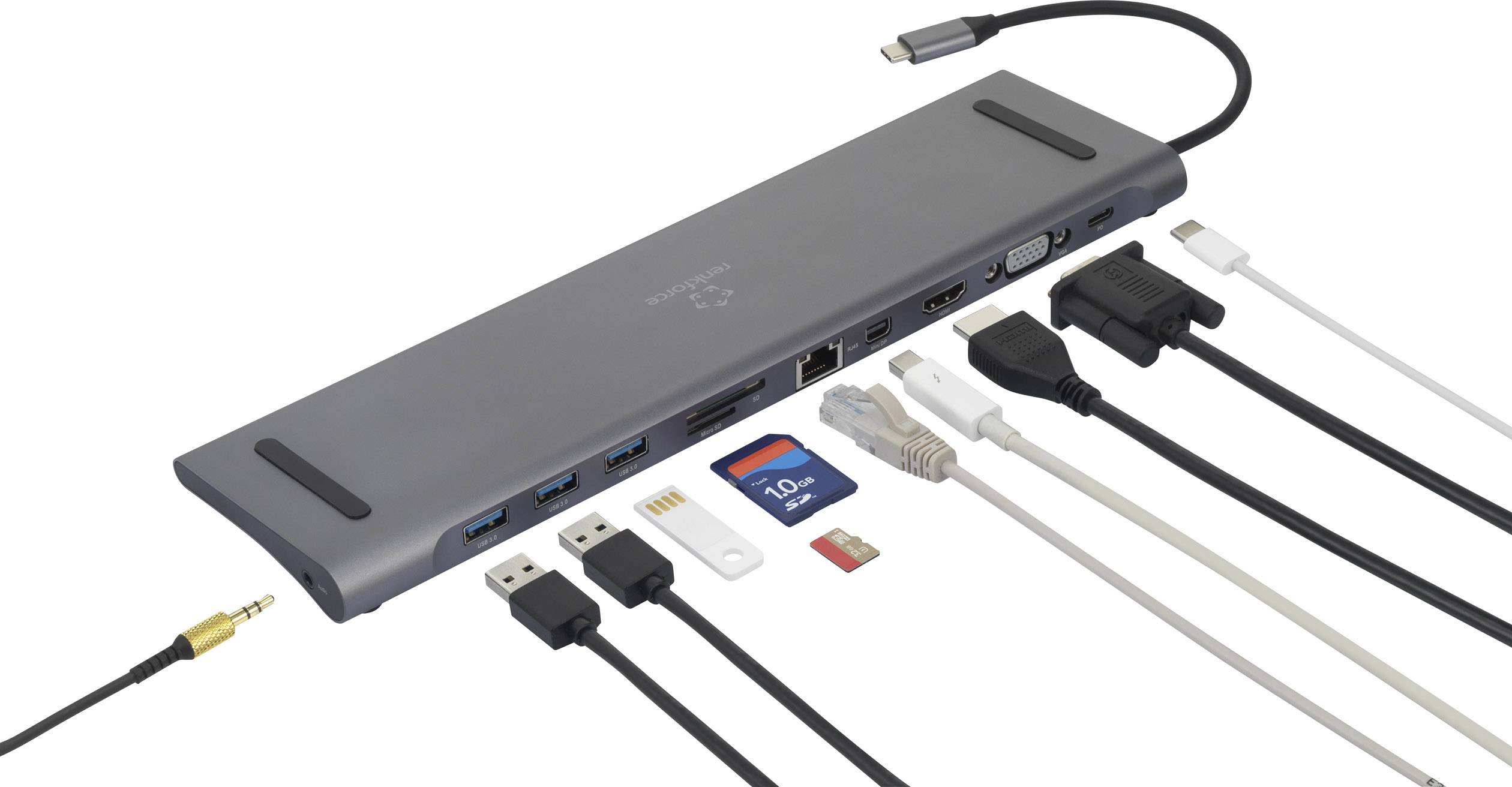 Renkforce RF-4225444 Laptop docking station Compatible with: Universal Charging function