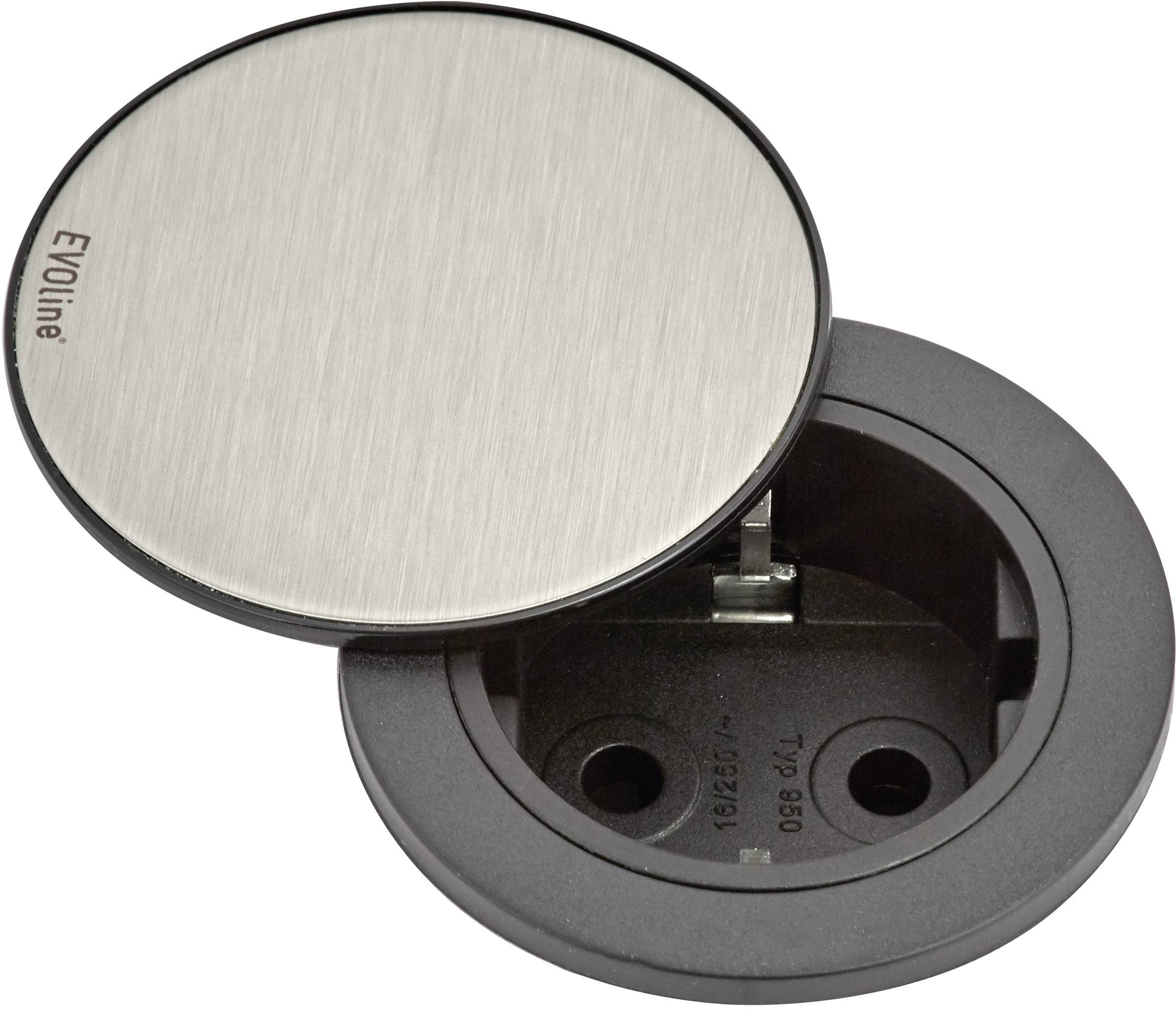 EVOline 159280003900 Built-in power strip 1x Stainless steel, Black 1 pc(s)