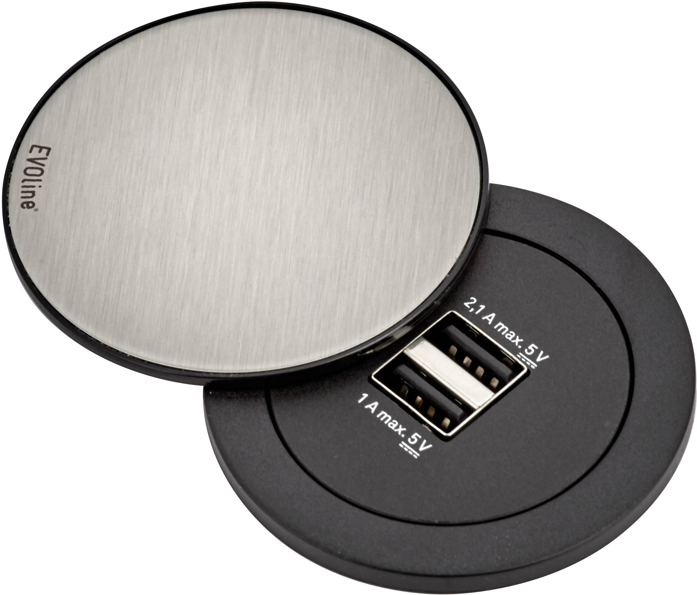 EVOline 159280004000 Built-in socket strip 2x Stainless steel, Black 1 pc(s)