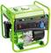 Portable green power generator with control elements and connection options on the front panel. Brand logo and model number visible.