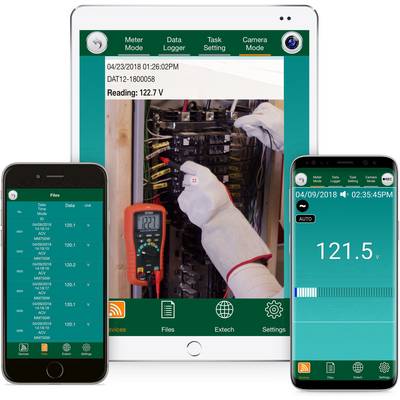 Extech MM750W-NIST Handheld multimeter Digital Data logger CAT III 1000 V, CAT IV 600 V Display (counts): 6000-16