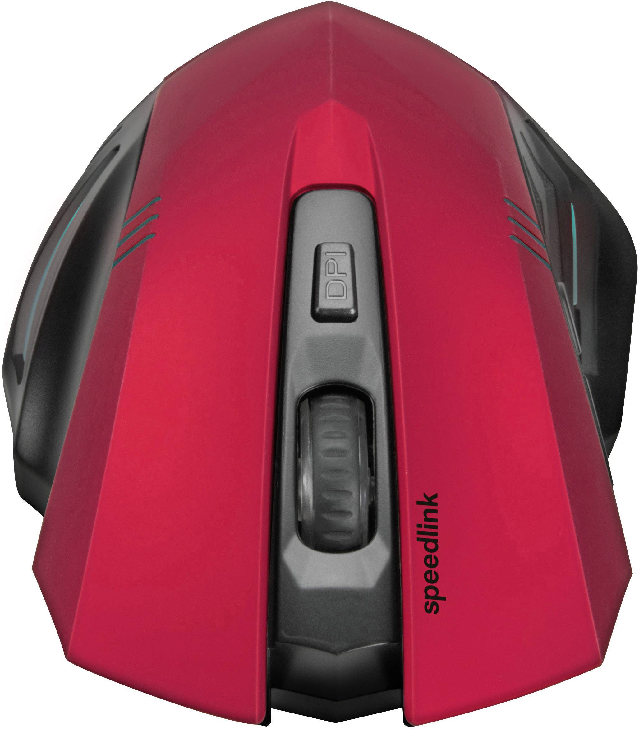 red and black wireless gaming mouse