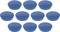Ten blue round magnets arranged in two rows, all with the inscription 'magnoplan'.