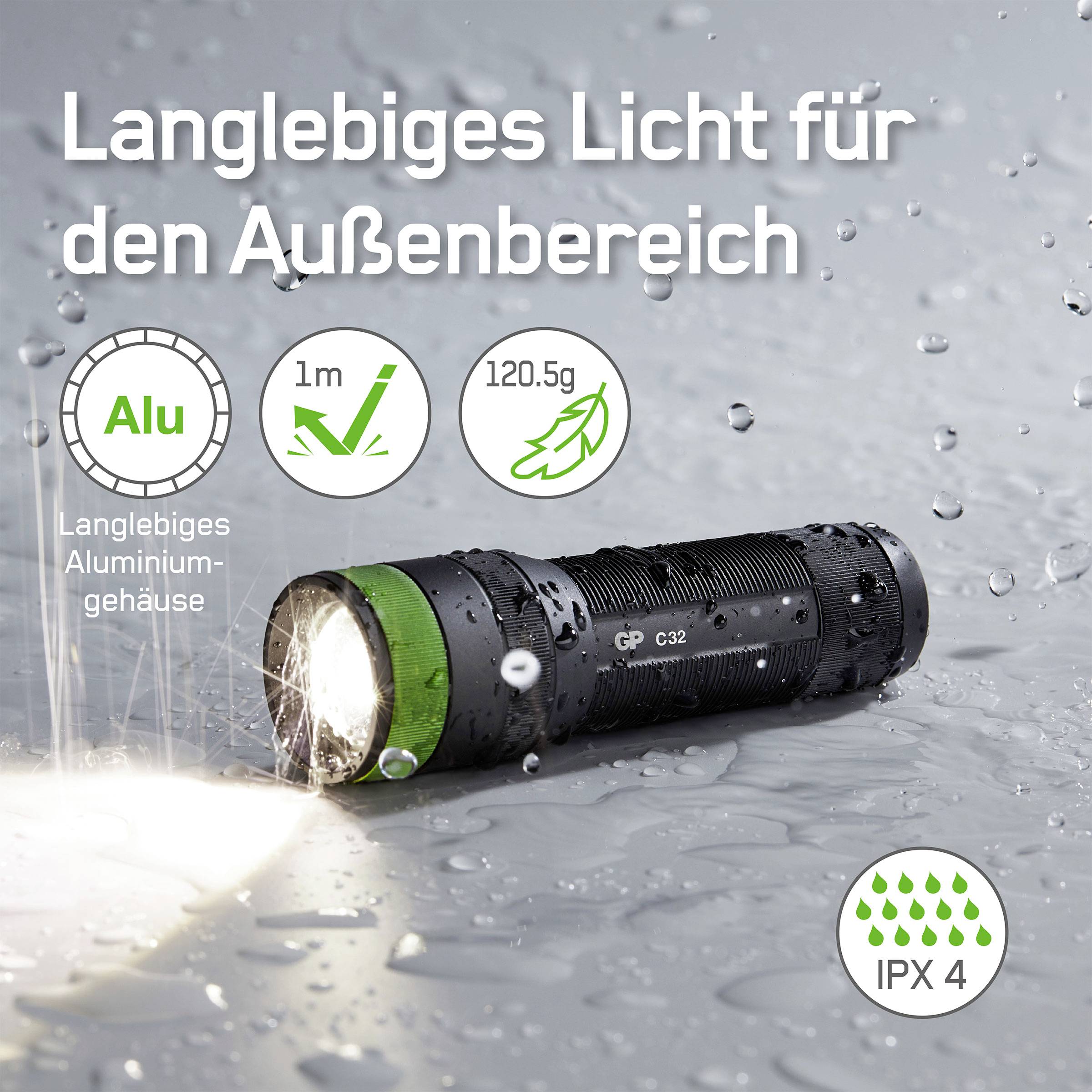 GP Discovery GPDISFLC32BK874 GPDISFLC32BK874 LED (monochrome) Torch battery-powered 300 lm 15 h 120.5 g-11