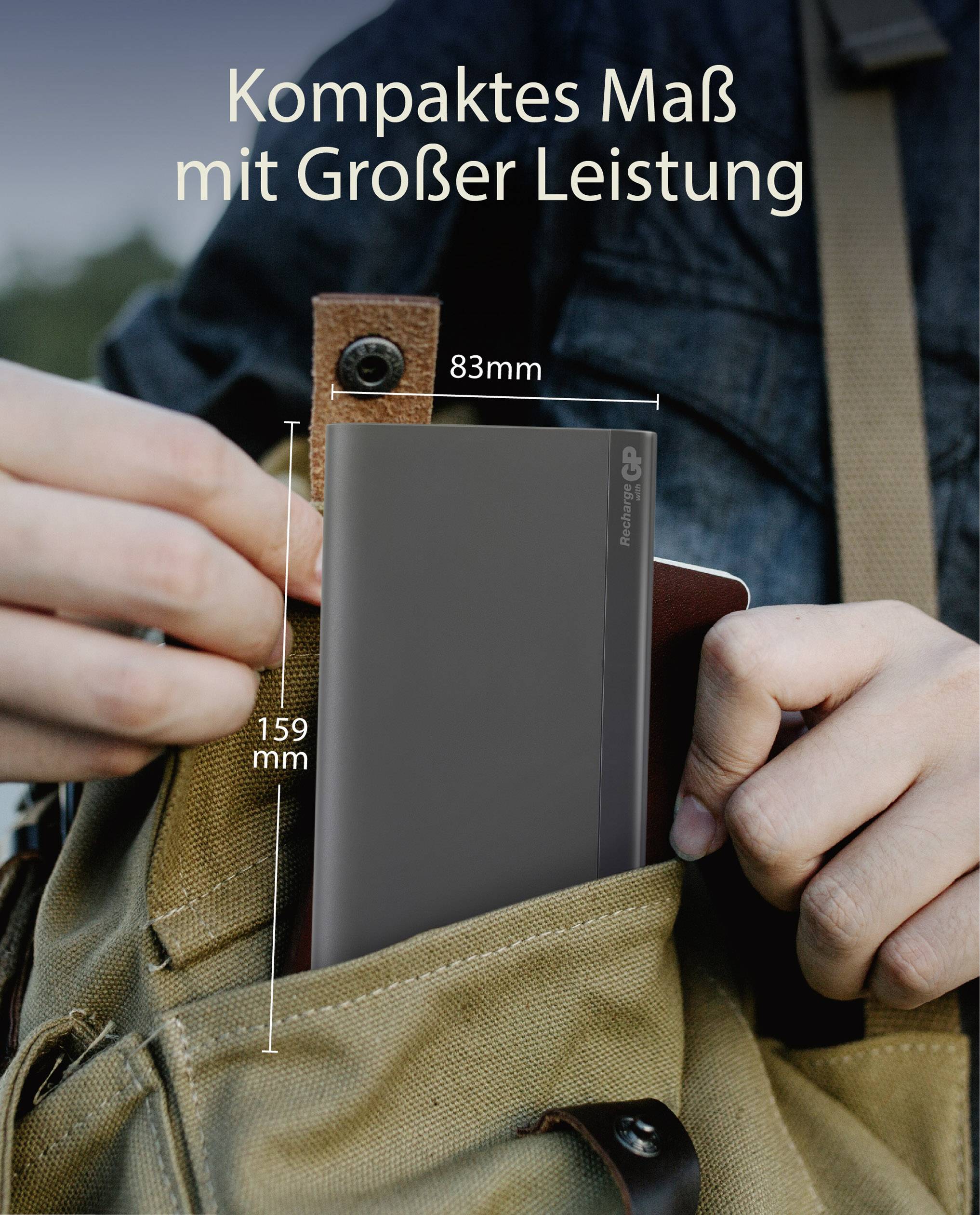 GP B20A Power bank 20000 mAh Li-ion Black Status display-2