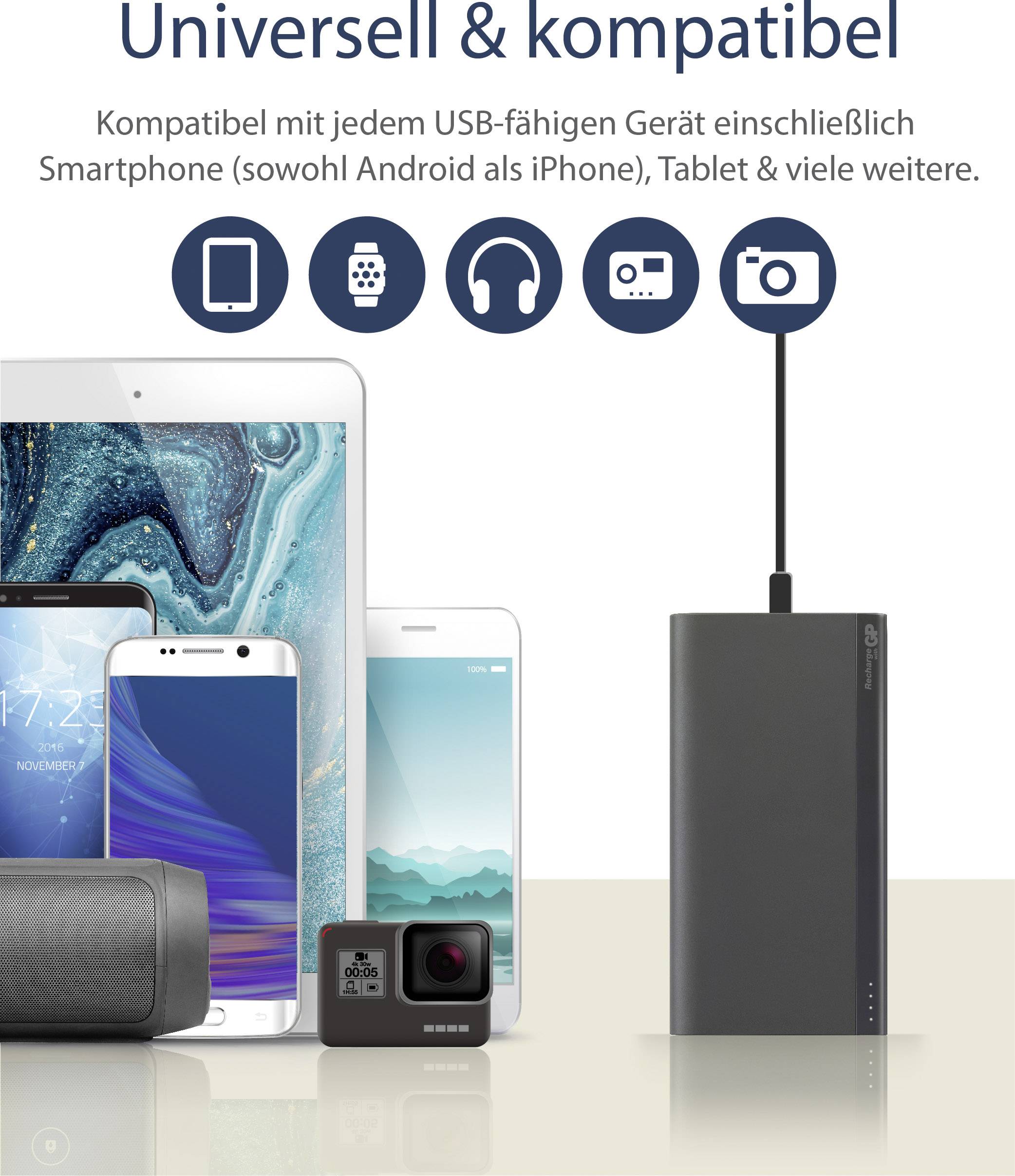 GP B20A Power bank 20000 mAh Li-ion Black Status display-4