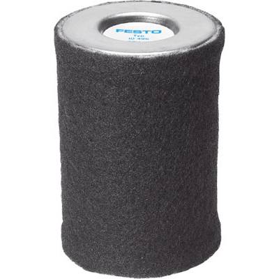 Cylindrical, black filter element with a silver rim, labelled 'Festo'.