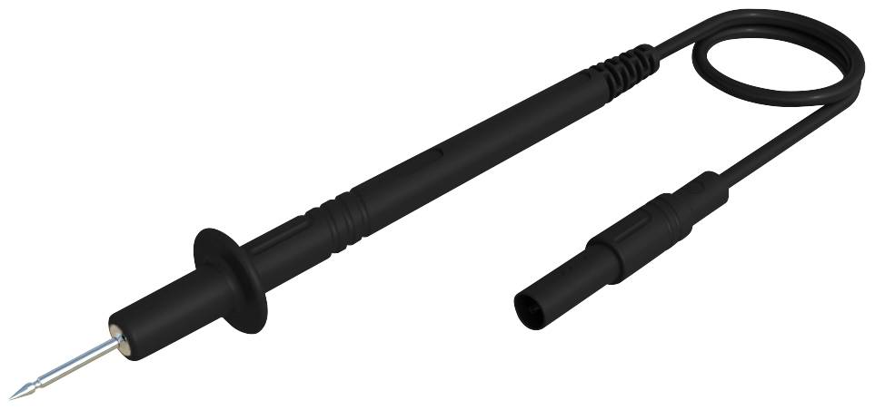 A black test probe pen with a detachable cable, used for electrical measurements in technical applications.