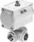 Pneumatic rotary actuator by Festo, suitable for valve control, with robust metal housing and two connections.