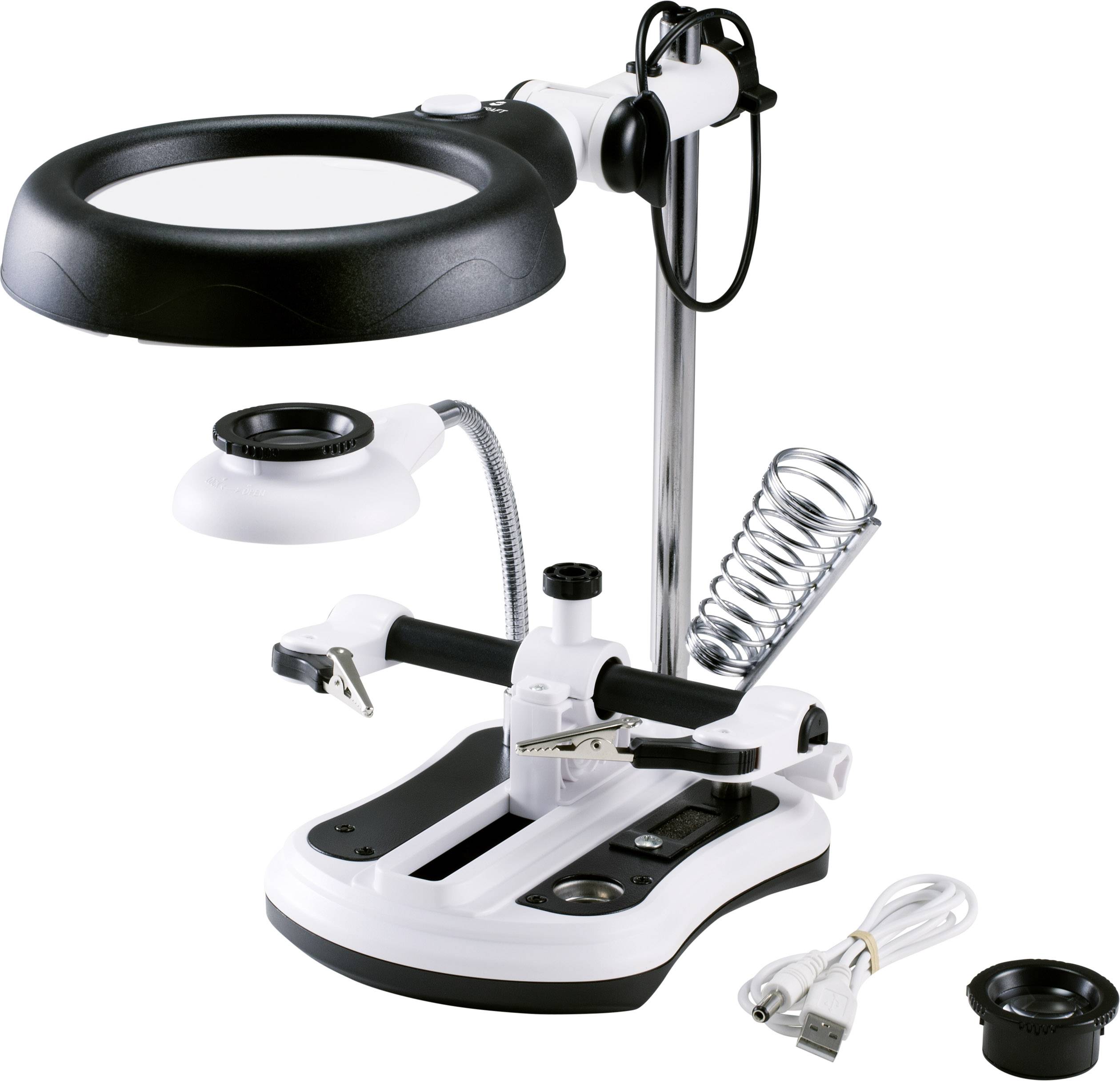 TOOLCRAFT WLL108 Desktop illuminated magnifier Helping Hand 2