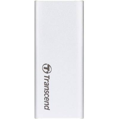 External silver SSD with 'Transcend' logo.