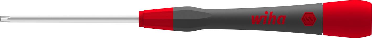 Screwdriver with a red handle and grey tip, brand name printed on the handle. Tool for DIY enthusiasts or professional work.
