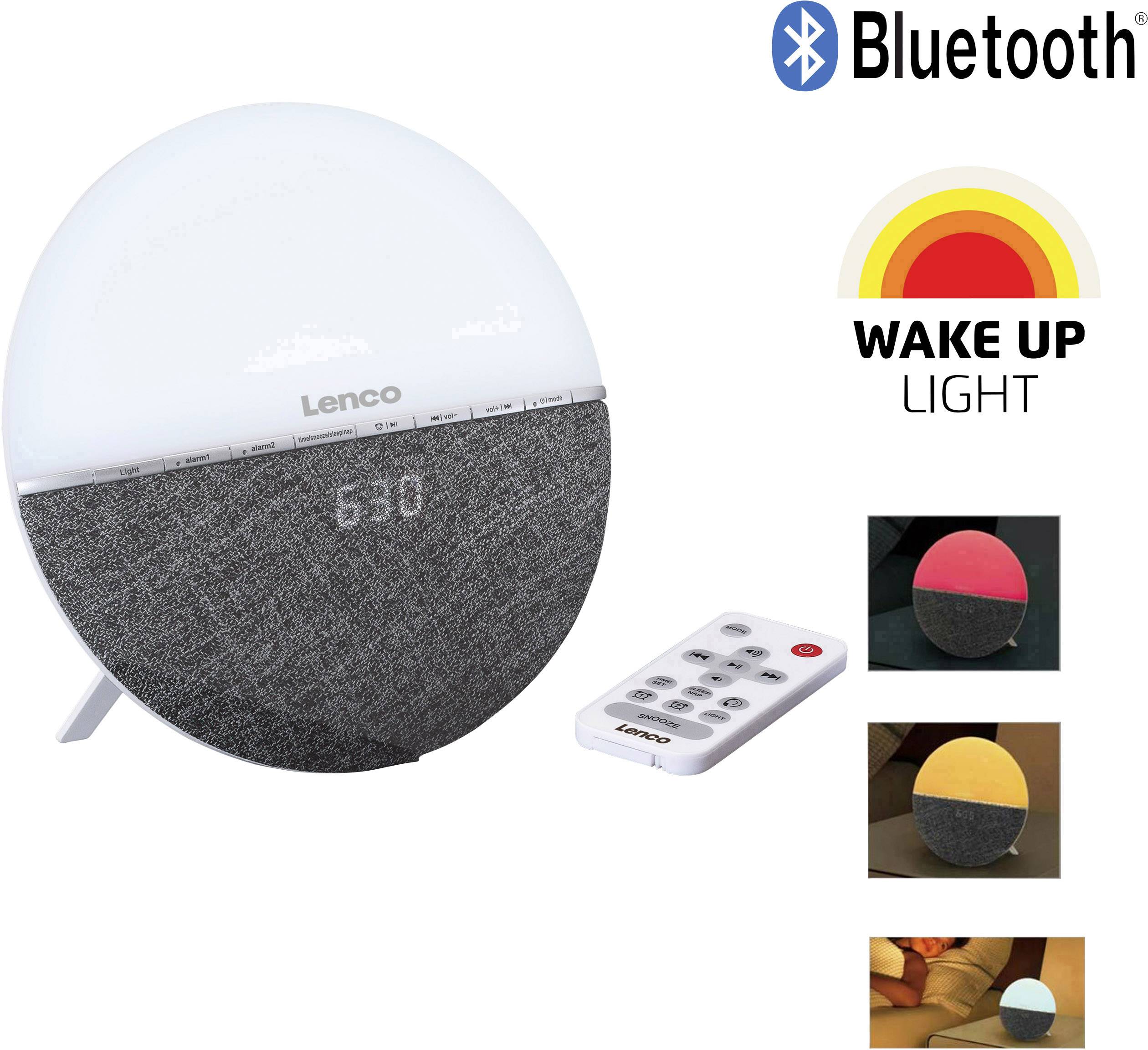 Lenco CRW-4GR Radio alarm clock FM Bluetooth Mood lighting Grey-3