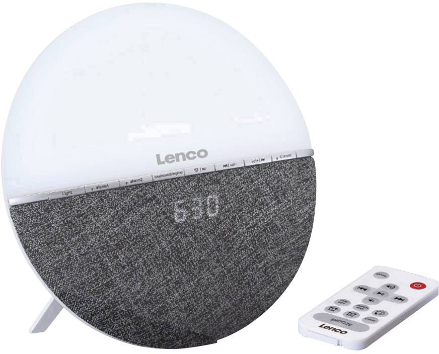 Lenco CRW-4GR Radio alarm clock FM Bluetooth Mood lighting Grey-4