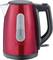 A red electric kettle with a black handle and water level indicator. Brand 'SEVERIN'. Suitable for the kitchen.