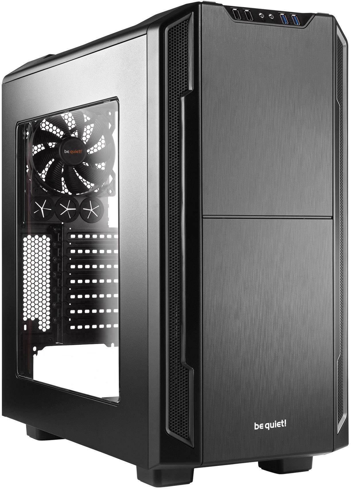 BeQuiet Silent Base 600 Midi tower Game console casing Black 2 built-in fans, Window, Tool-free HDD bracket