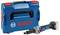 Blue Bosch tool case and power tool set, featuring a cordless straight grinder.