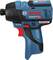 A blue, battery-powered Bosch impact driver with a red trigger and black handle, model 'GDR 12V-110', suitable for heavy-duty applications.