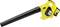 A yellow cordless leaf blower with a black tube by Kärcher, compact and suitable for garden work.