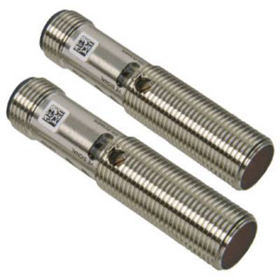 Two metallic cylindrical sensors with threading. Both have QR codes and appear to be identical.