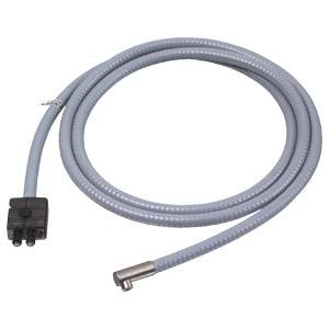 Grey, flexible hose with connections at both ends, likely for water or gas connections.