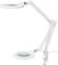 White LED magnifying lamp with adjustable arm and table clamp, perfect for precise work or reading with excellent illumination.