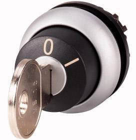 The key is inserted in a circular rotary switch. The switch is set to position '0', which represents an off position.